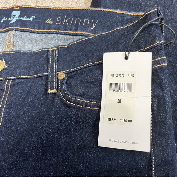 BNWT 7 For All Mankind The Skinny Jean Womens Size 30 - Picture 5 of 7